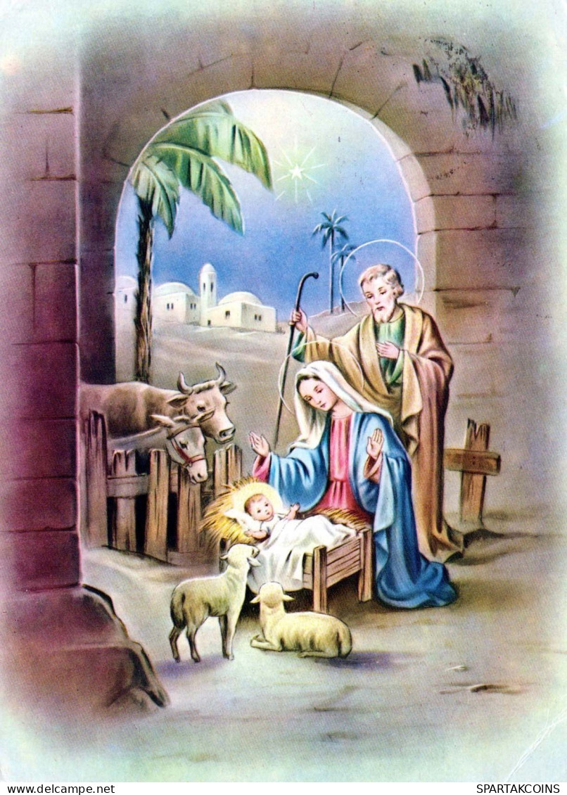 Virgen Mary Madonna Baby JESUS Christmas Religion Vintage Postcard CPSM #PBB896.GB - Maagd Maria En Madonnas