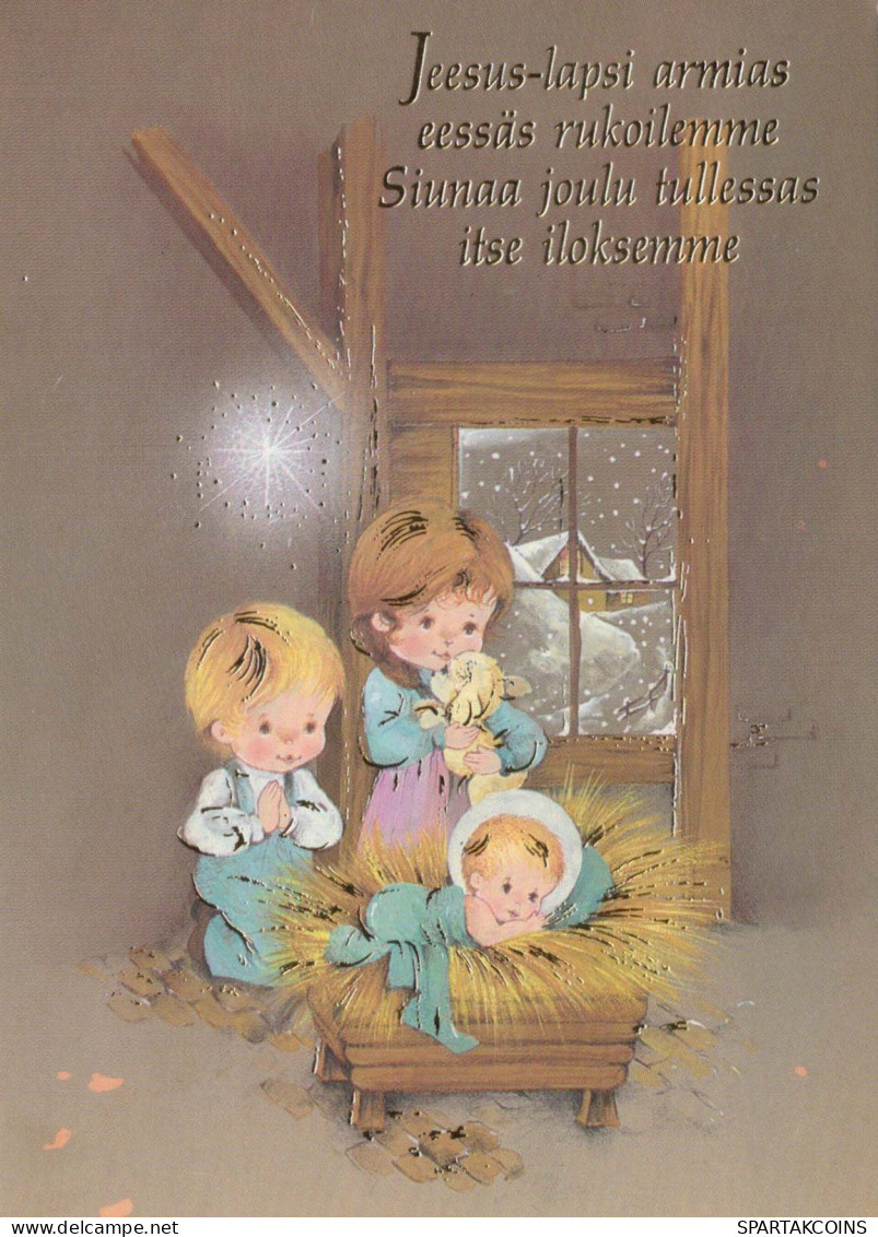 CHILDREN Scene Landscape Baby JESUS Vintage Postcard CPSM #PBB574.GB - Scenes & Landscapes