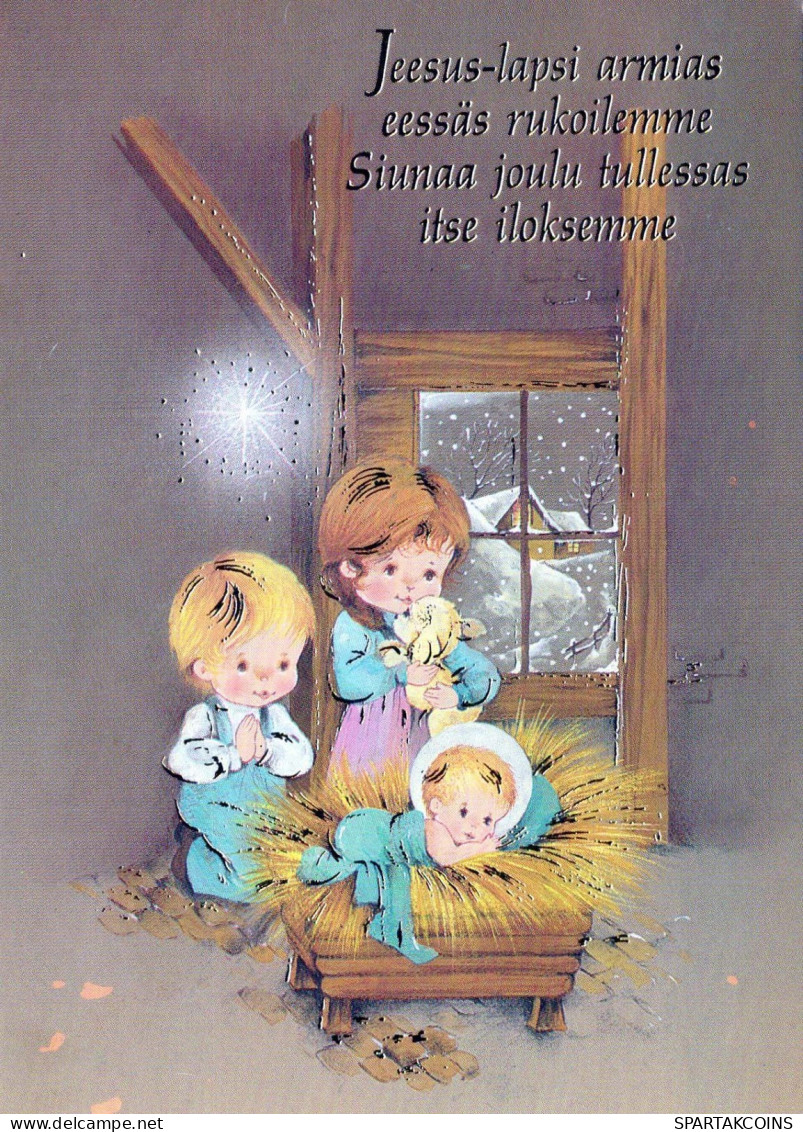 CHILDREN Scene Landscape Baby JESUS Vintage Postcard CPSM #PBB574.GB - Scene & Paesaggi