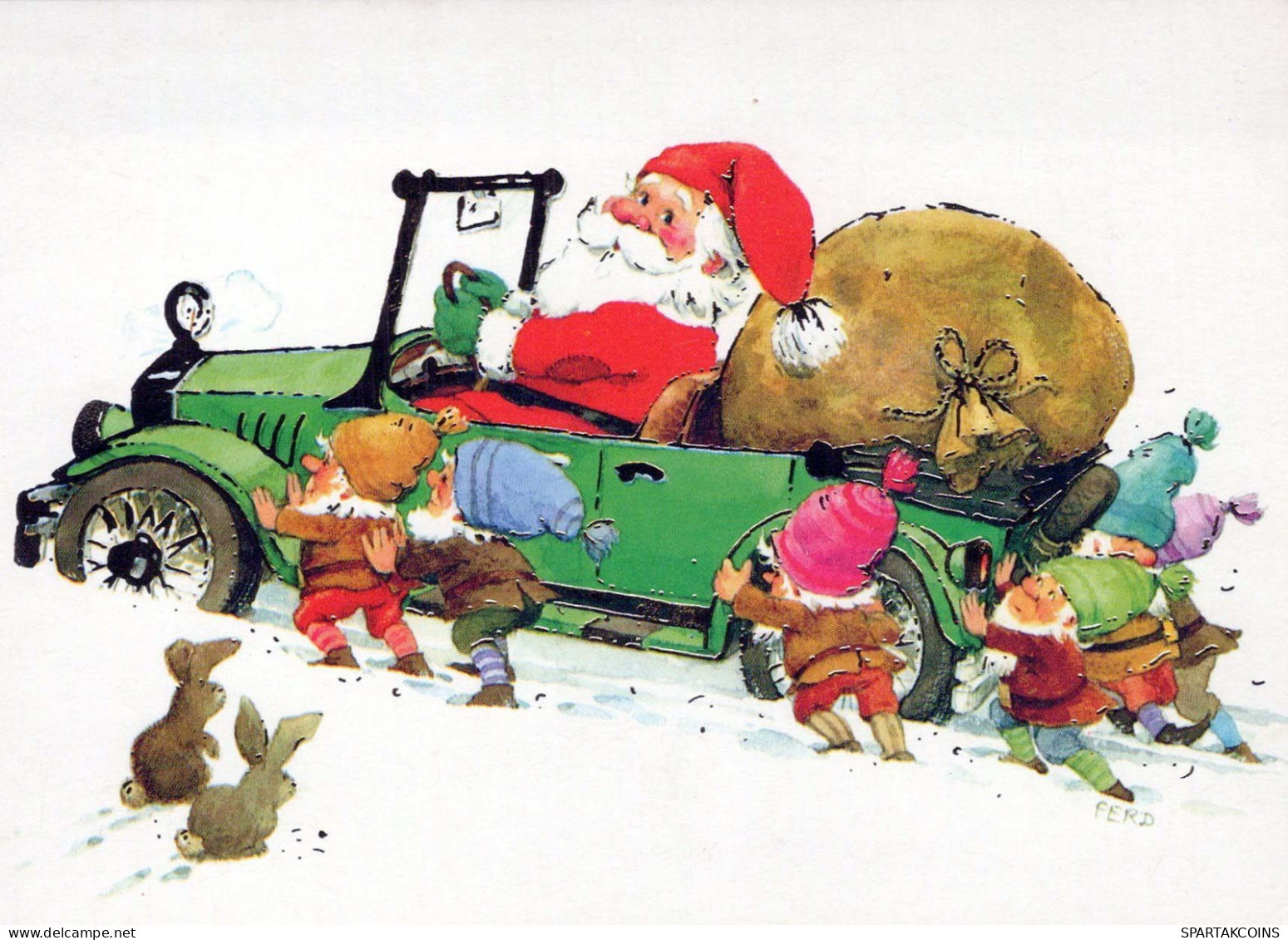 SANTA CLAUS Happy New Year Christmas Vintage Postcard CPSM #PBB114.GB - Santa Claus