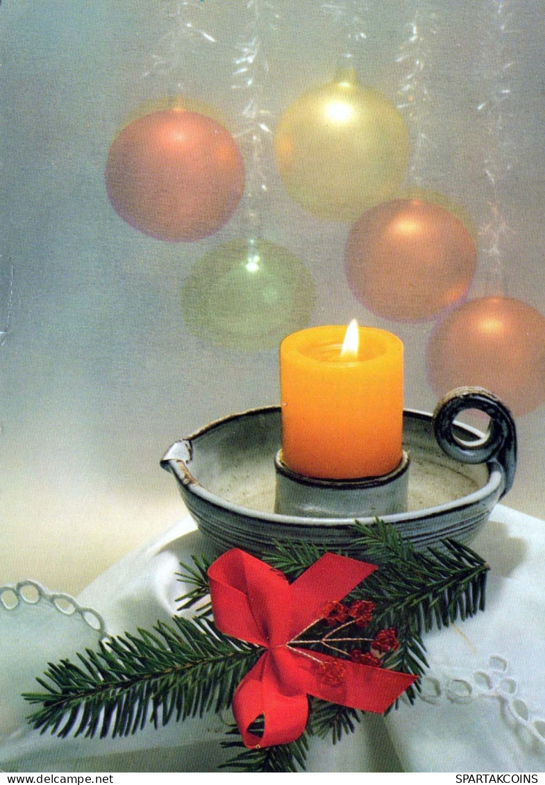 Happy New Year Christmas CANDLE Vintage Postcard CPSM #PBA790.GB - Nieuwjaar