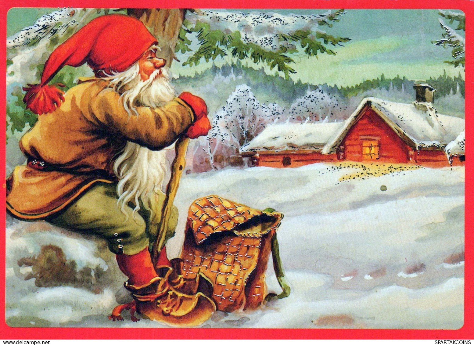 Happy New Year Christmas GNOME Vintage Postcard CPSM #PBA729.GB - Nieuwjaar