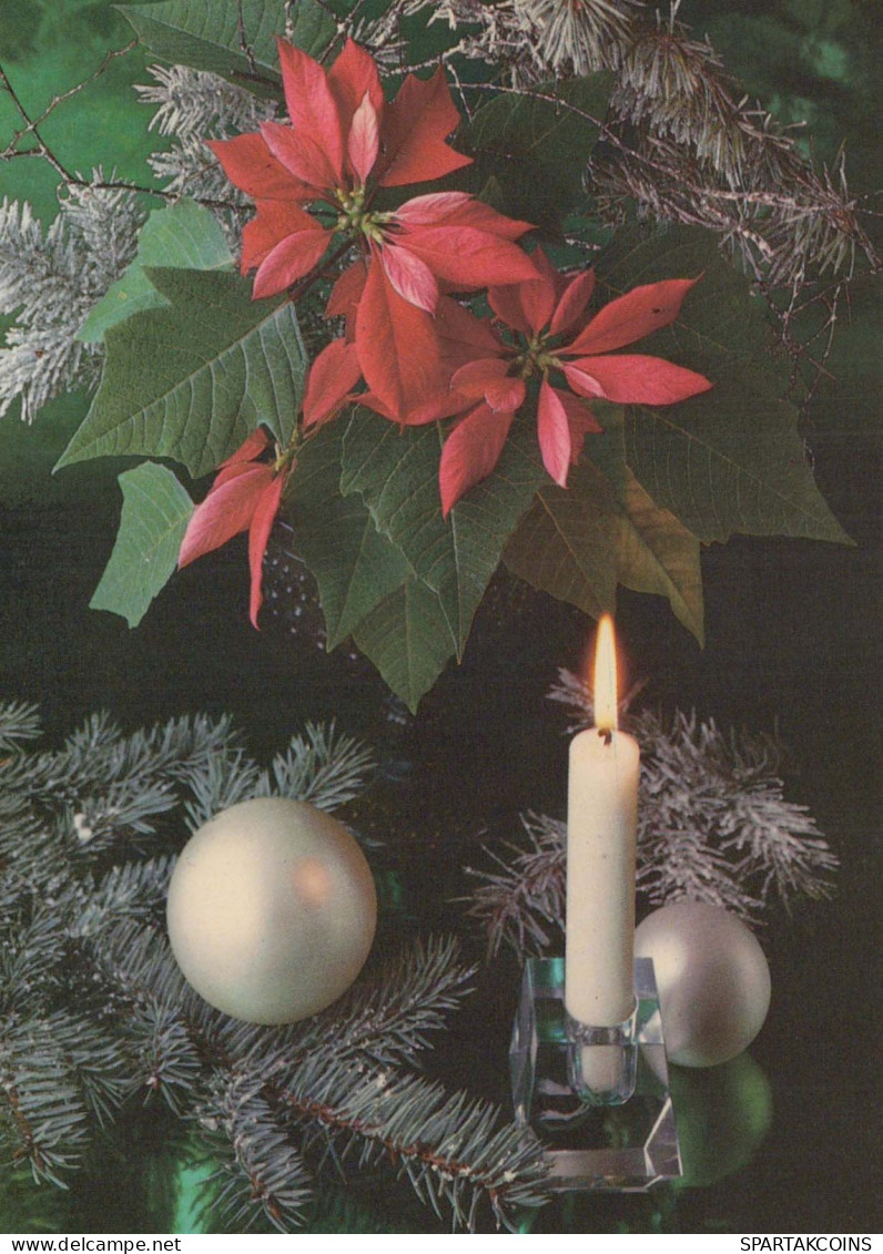 Happy New Year Christmas CANDLE Vintage Postcard CPSM #PBA351.GB - Nieuwjaar