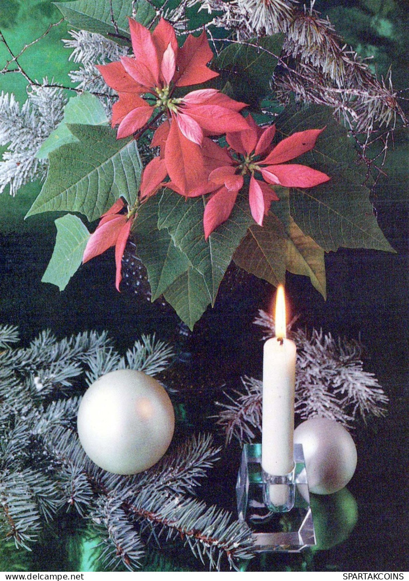 Happy New Year Christmas CANDLE Vintage Postcard CPSM #PBA351.GB - Nieuwjaar