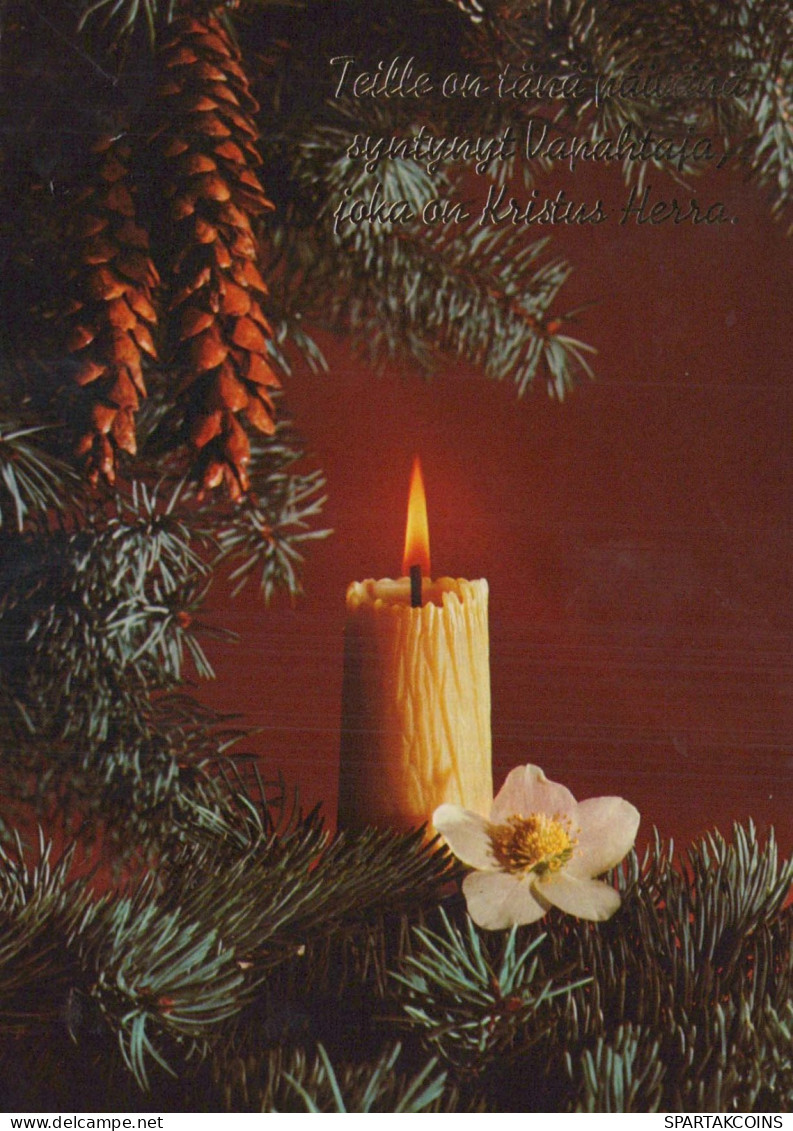 Happy New Year Christmas CANDLE Vintage Postcard CPSM #PBA291.GB - New Year