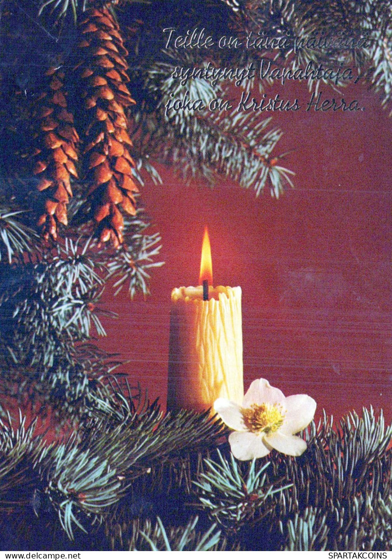 Happy New Year Christmas CANDLE Vintage Postcard CPSM #PBA291.GB - New Year