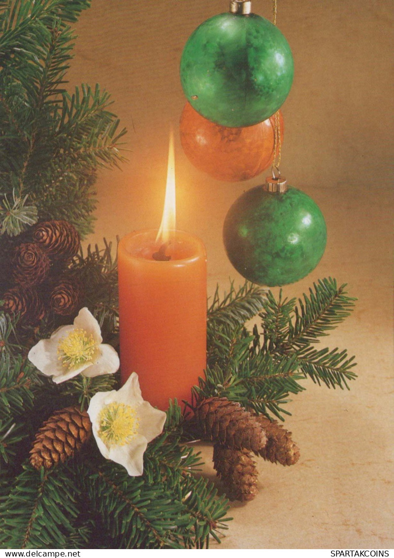 Happy New Year Christmas CANDLE Vintage Postcard CPSM #PBA047.GB - Nieuwjaar