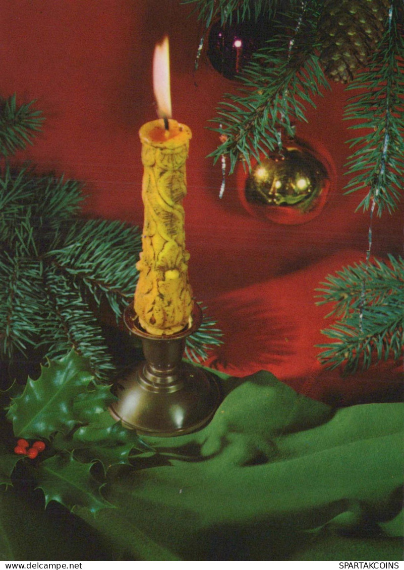 Happy New Year Christmas CANDLE Vintage Postcard CPSM #PBA230.GB - Nieuwjaar