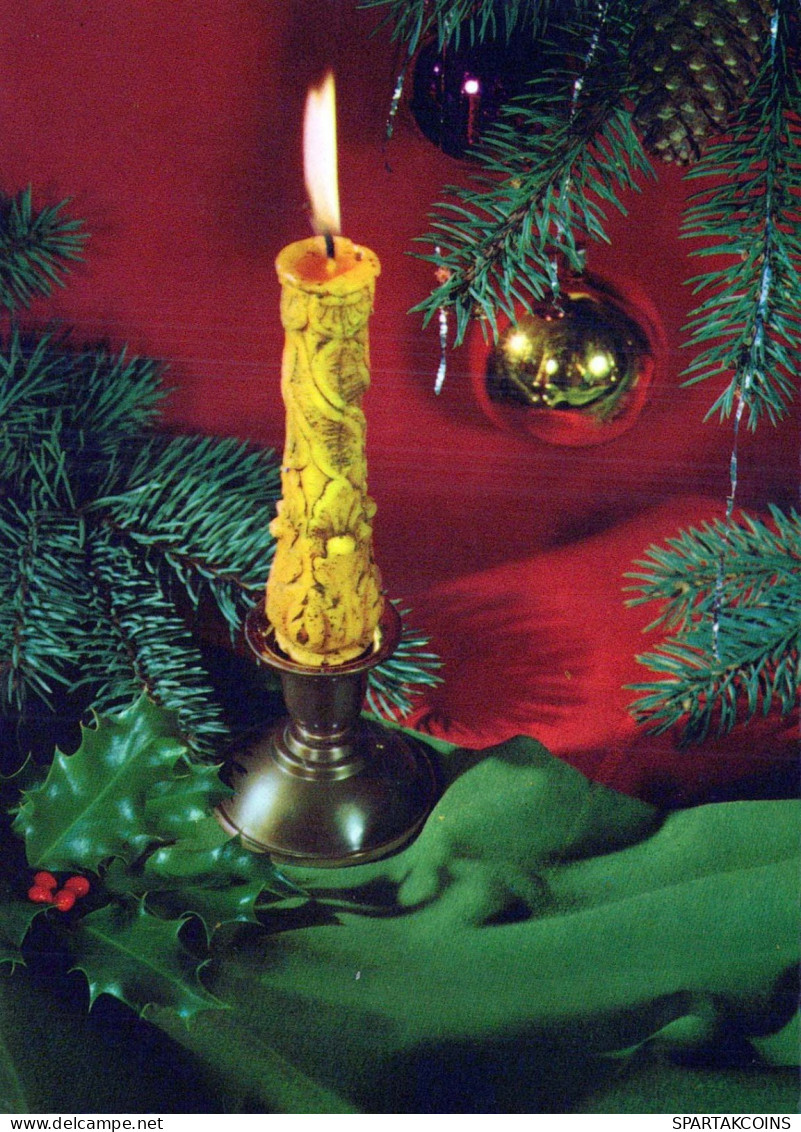 Happy New Year Christmas CANDLE Vintage Postcard CPSM #PBA230.GB - Nieuwjaar