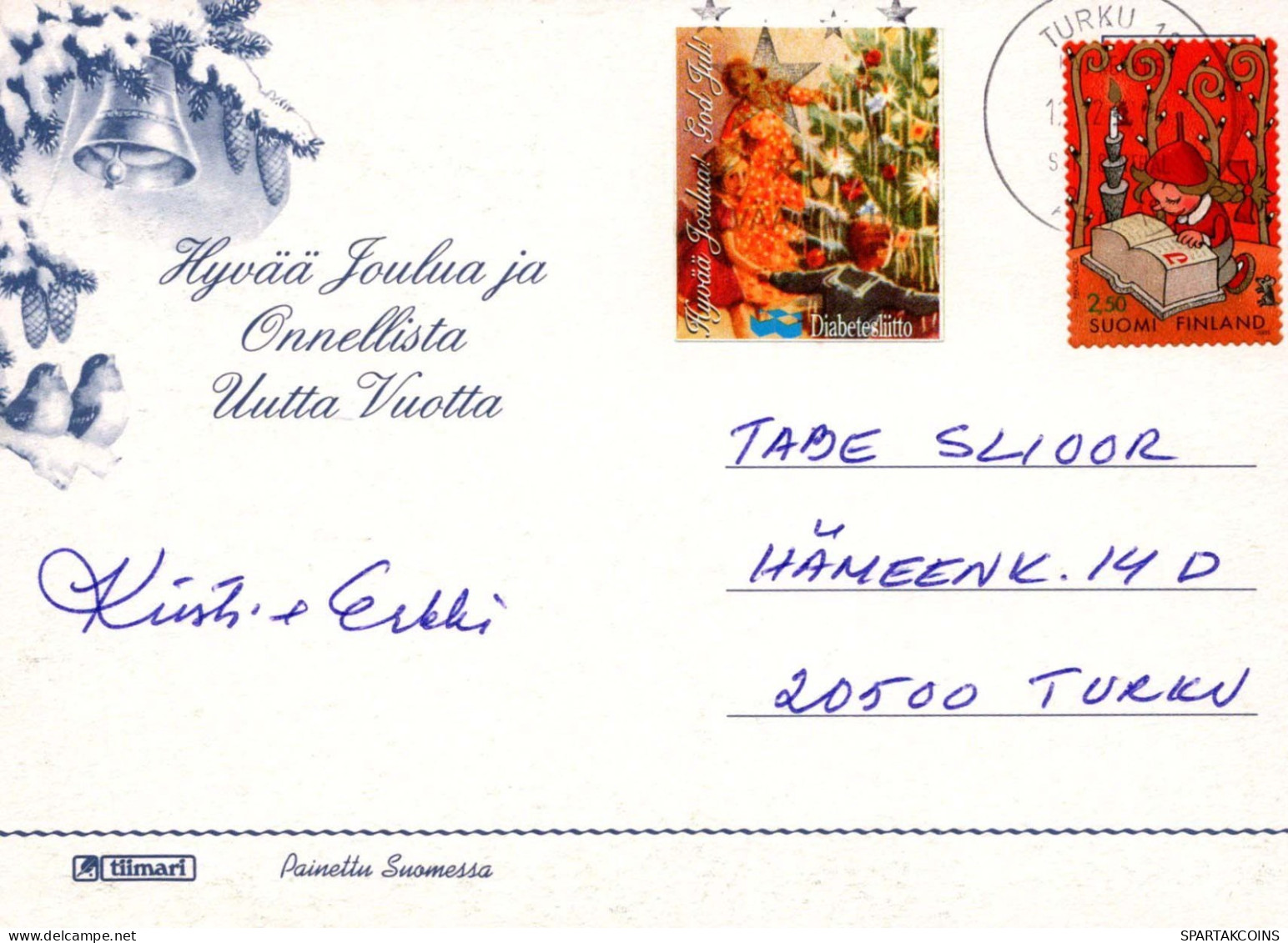 Happy New Year Christmas CANDLE Vintage Postcard CPSM #PAZ593.GB - Nieuwjaar