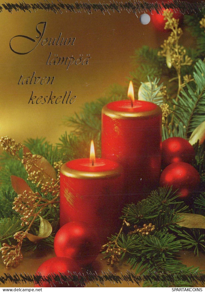 Happy New Year Christmas CANDLE Vintage Postcard CPSM #PAZ472.GB - New Year