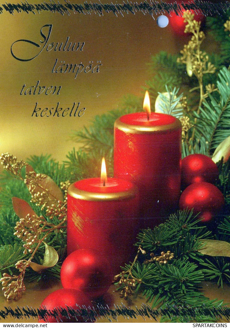 Happy New Year Christmas CANDLE Vintage Postcard CPSM #PAZ472.GB - New Year