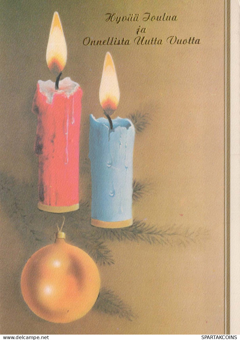 Happy New Year Christmas CANDLE Vintage Postcard CPSM #PAZ291.GB - Nieuwjaar