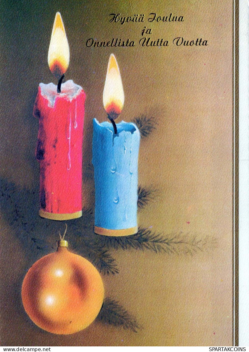 Happy New Year Christmas CANDLE Vintage Postcard CPSM #PAZ291.GB - Nieuwjaar