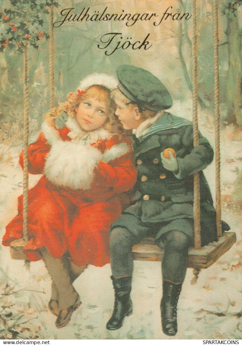 Happy New Year Christmas CHILDREN Vintage Postcard CPSM #PAY828.GB - Nouvel An