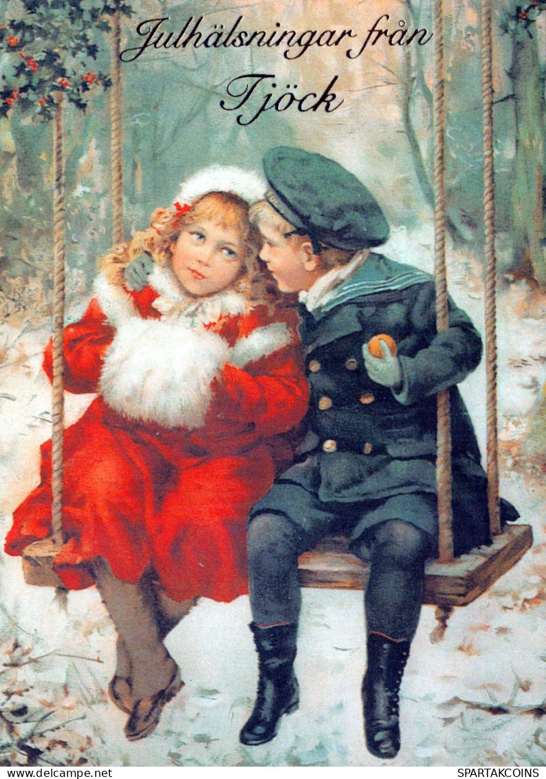 Happy New Year Christmas CHILDREN Vintage Postcard CPSM #PAY828.GB - New Year