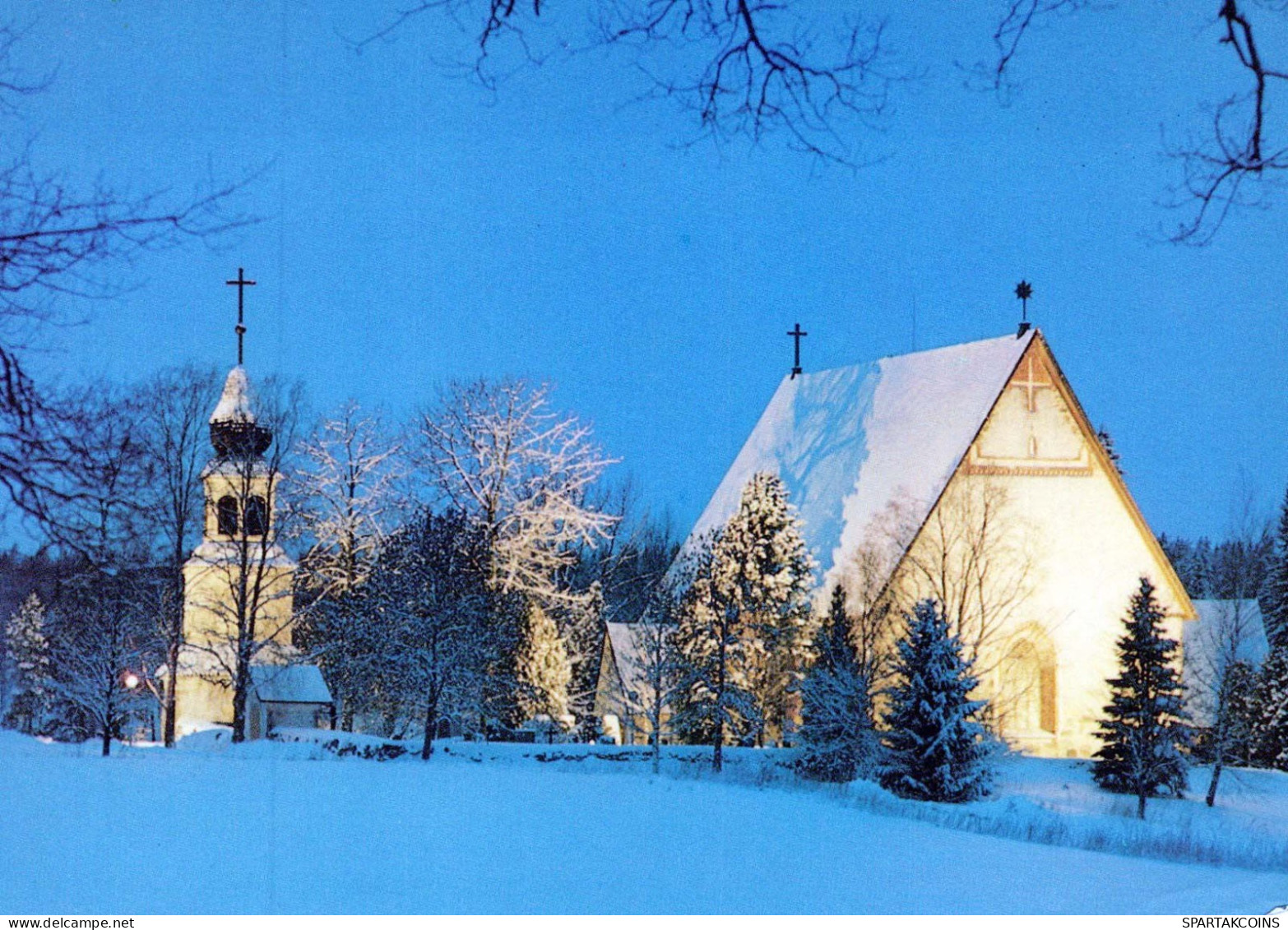Happy New Year Christmas CHURCH Vintage Postcard CPSM #PAY308.GB - New Year