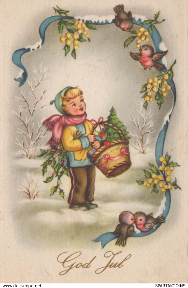 Happy New Year Christmas CHILDREN Vintage Postcard CPSM #PAW801.GB - Nouvel An