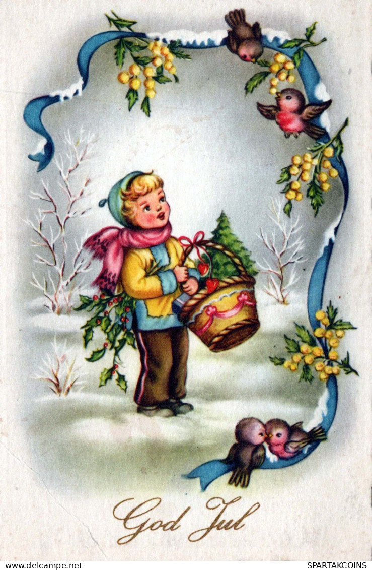 Happy New Year Christmas CHILDREN Vintage Postcard CPSM #PAW801.GB - New Year