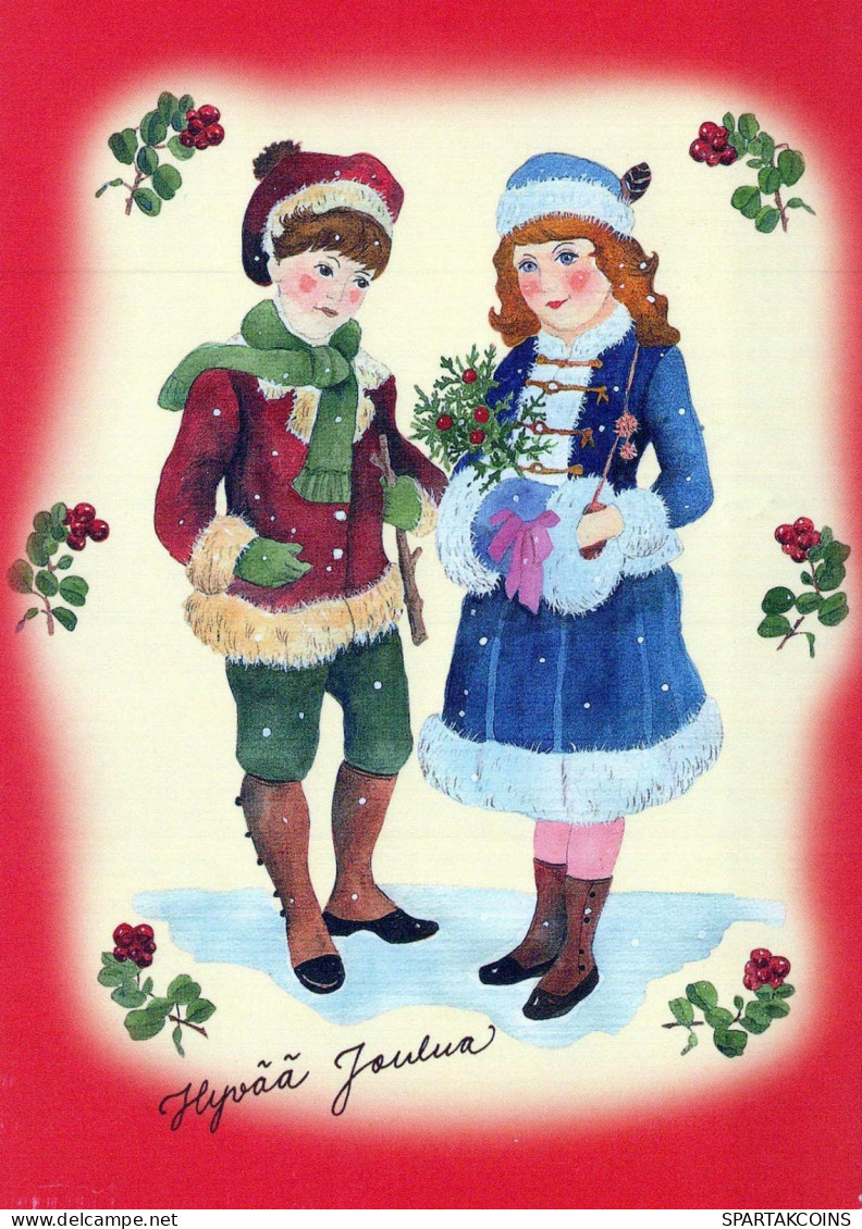 Happy New Year Christmas CHILDREN Vintage Postcard CPSM #PAW545.GB - Nouvel An