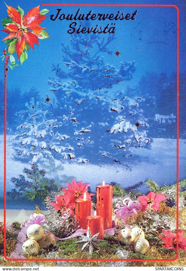 Happy New Year Christmas CANDLE Vintage Postcard CPSM #PAW357.GB - Nouvel An
