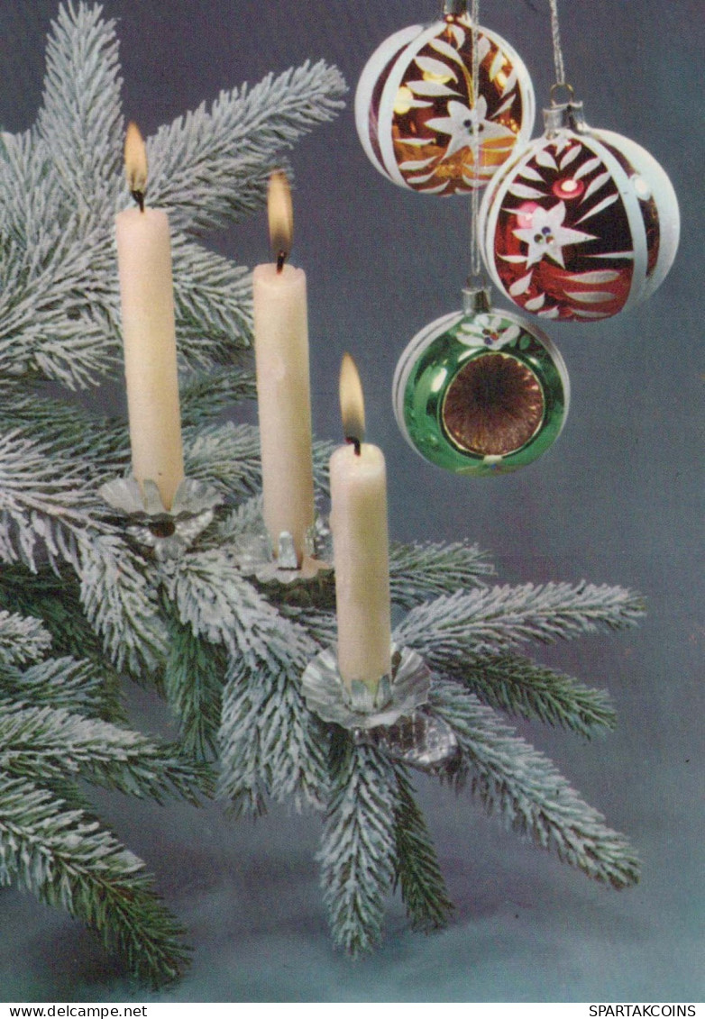 Happy New Year Christmas CANDLE Vintage Postcard CPSM #PAW236.GB - Nouvel An