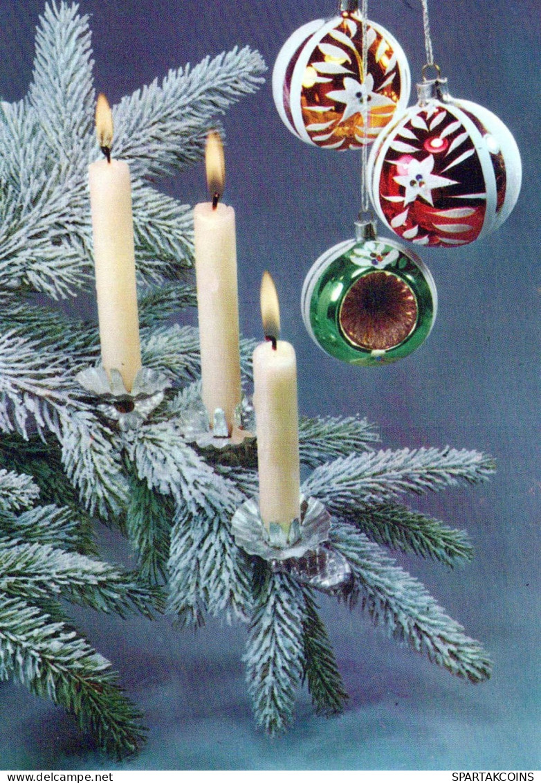 Happy New Year Christmas CANDLE Vintage Postcard CPSM #PAW236.GB - New Year