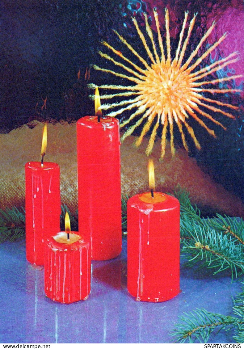 Happy New Year Christmas CANDLE Vintage Postcard CPSM #PAV873.GB - Año Nuevo