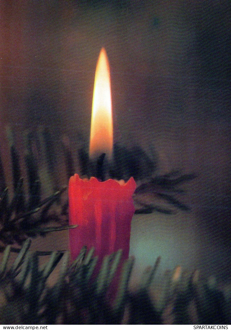 Happy New Year Christmas CANDLE Vintage Postcard CPSM #PAV569.GB - Año Nuevo