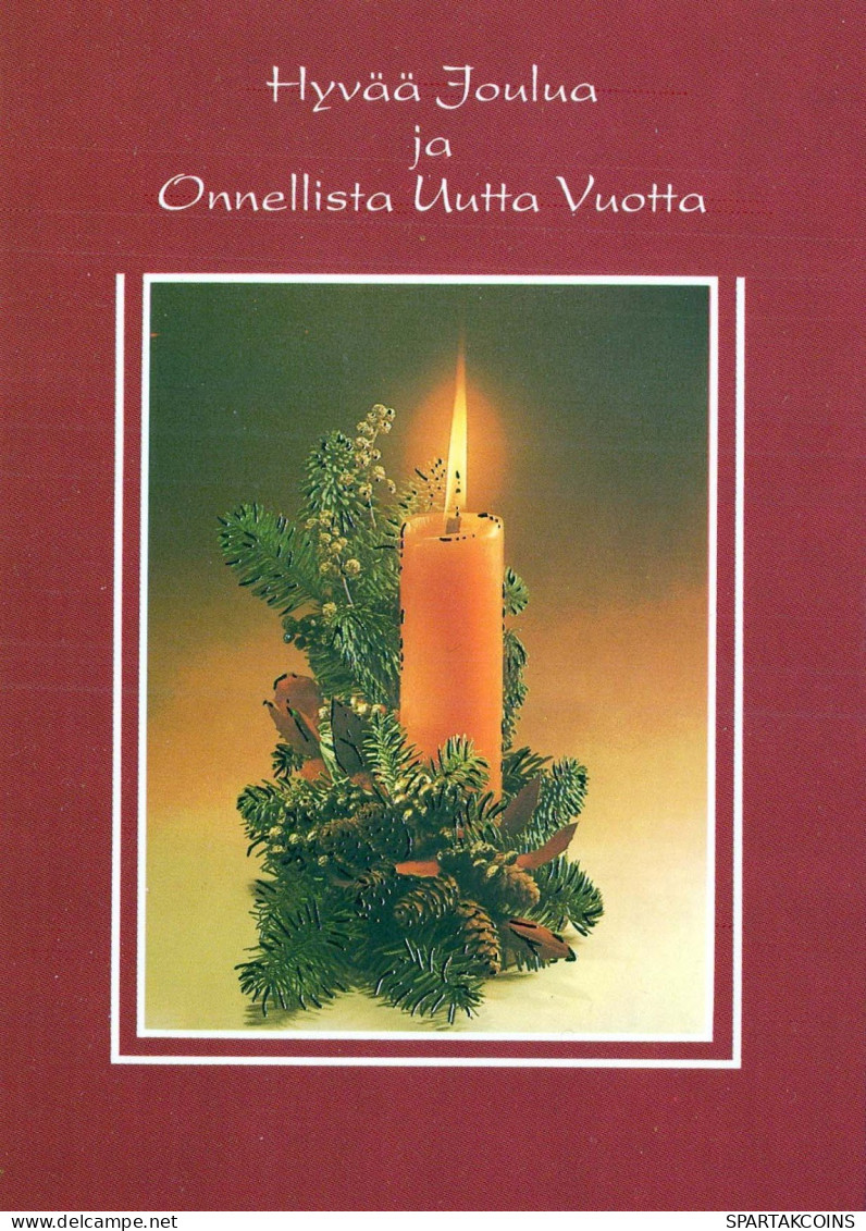 Happy New Year Christmas CANDLE Vintage Postcard CPSM #PAV509.GB - Año Nuevo