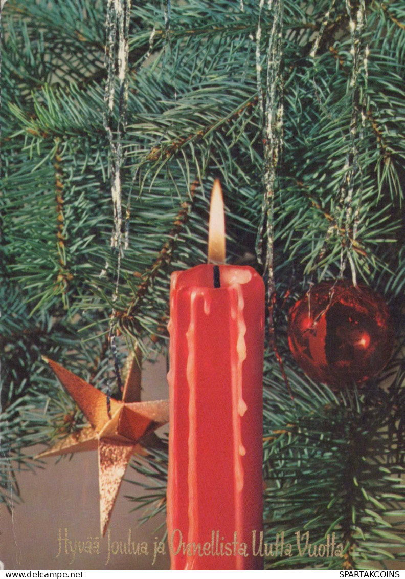 Happy New Year Christmas CANDLE Vintage Postcard CPSM #PAV449.GB - Año Nuevo