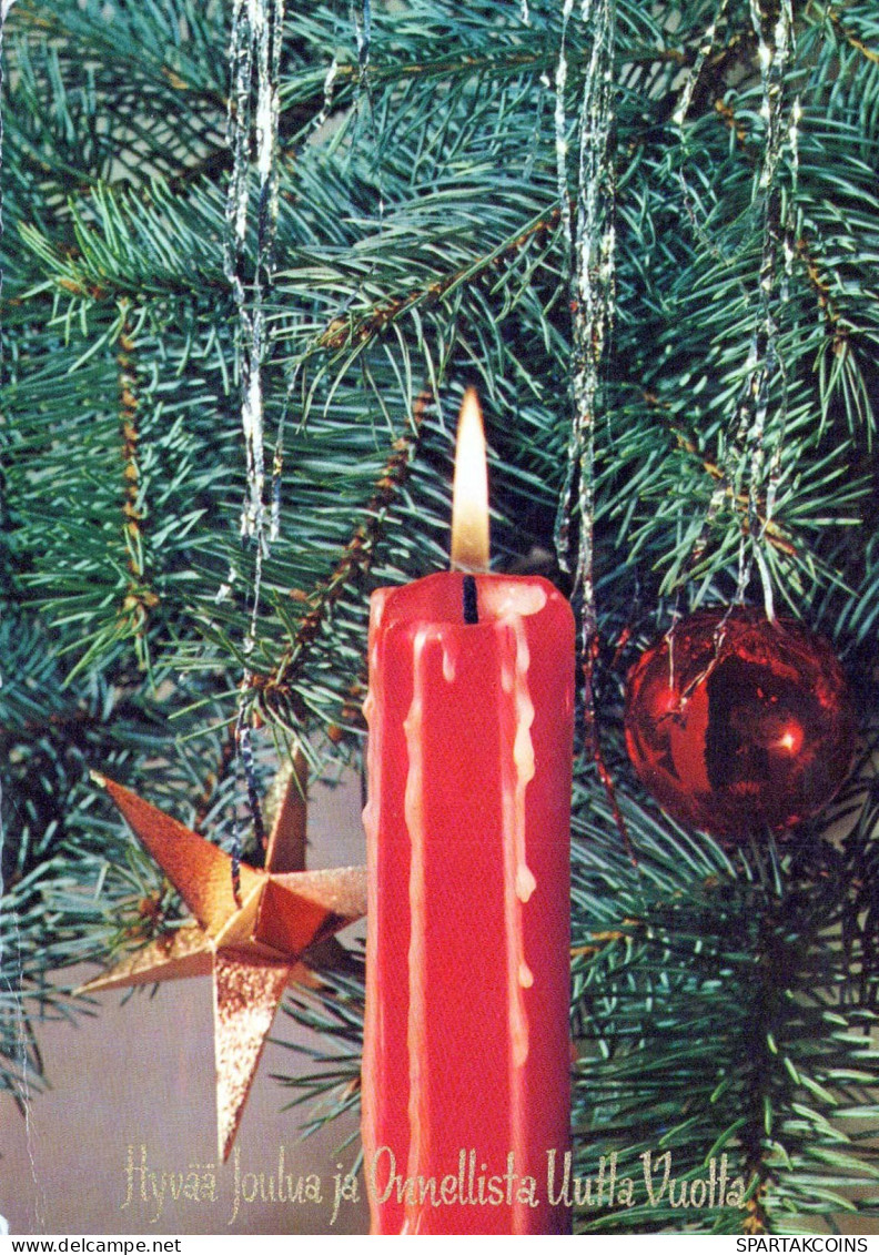 Happy New Year Christmas CANDLE Vintage Postcard CPSM #PAV449.GB - Año Nuevo