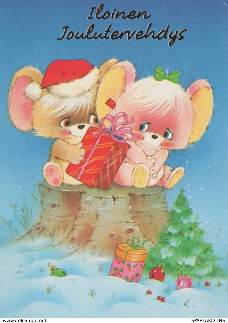 Happy New Year Christmas RABBIT Vintage Postcard CPSM #PAV003.GB - Nouvel An