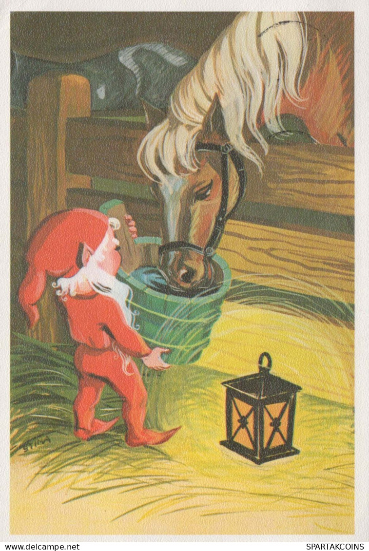 Happy New Year Christmas GNOME Vintage Postcard CPSM #PAU471.GB - Nouvel An