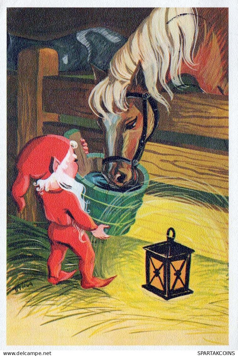 Happy New Year Christmas GNOME Vintage Postcard CPSM #PAU471.GB - Nouvel An