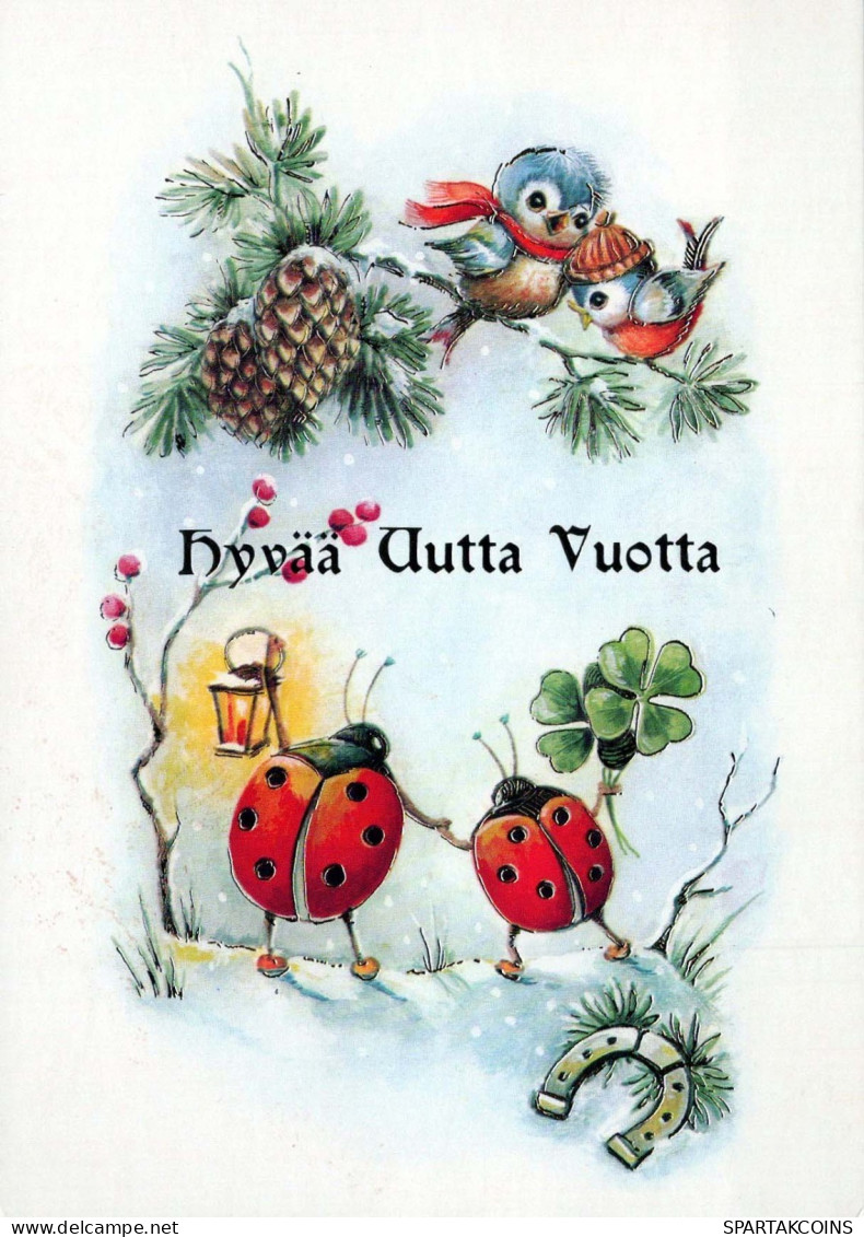 Happy New Year Christmas HORSESHOE Vintage Postcard CPSM #PAT939.GB - Año Nuevo