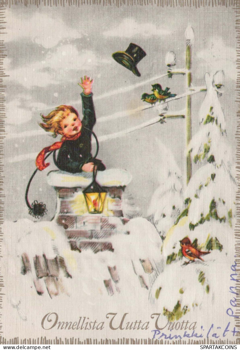 Happy New Year Christmas CHILDREN Vintage Postcard CPSM #PAU062.GB - New Year