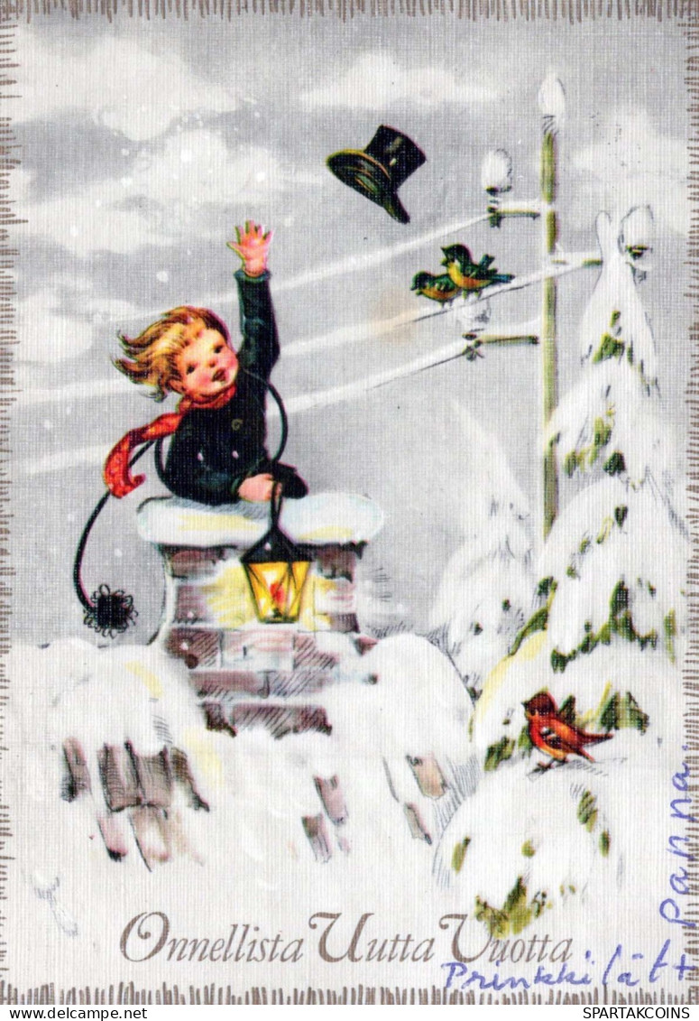 Happy New Year Christmas CHILDREN Vintage Postcard CPSM #PAU062.GB - Año Nuevo