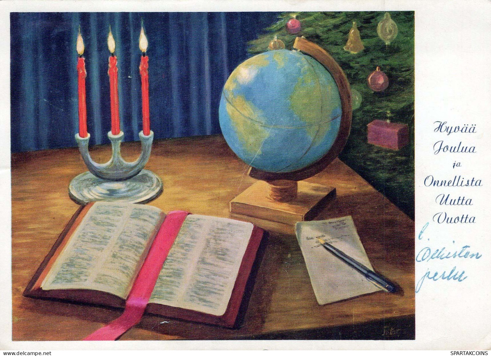 Happy New Year Christmas CANDLE Vintage Postcard CPSM #PAT071.GB - New Year