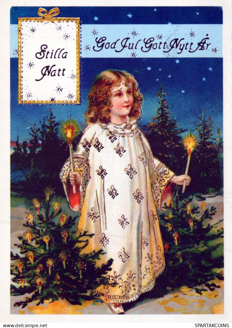 Happy New Year Christmas Children Vintage Postcard CPSM #PAS887.GB - New Year