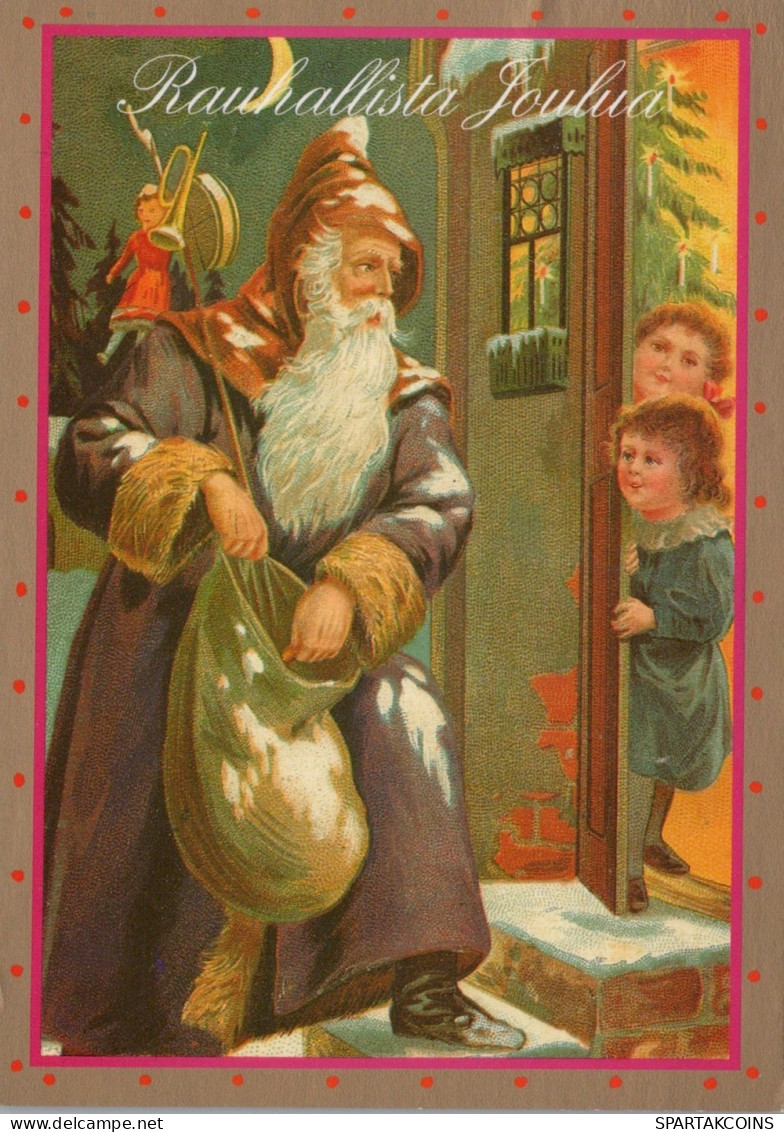 SANTA CLAUS CHILDREN CHRISTMAS Holidays Vintage Postcard CPSM #PAK378.GB - Santa Claus