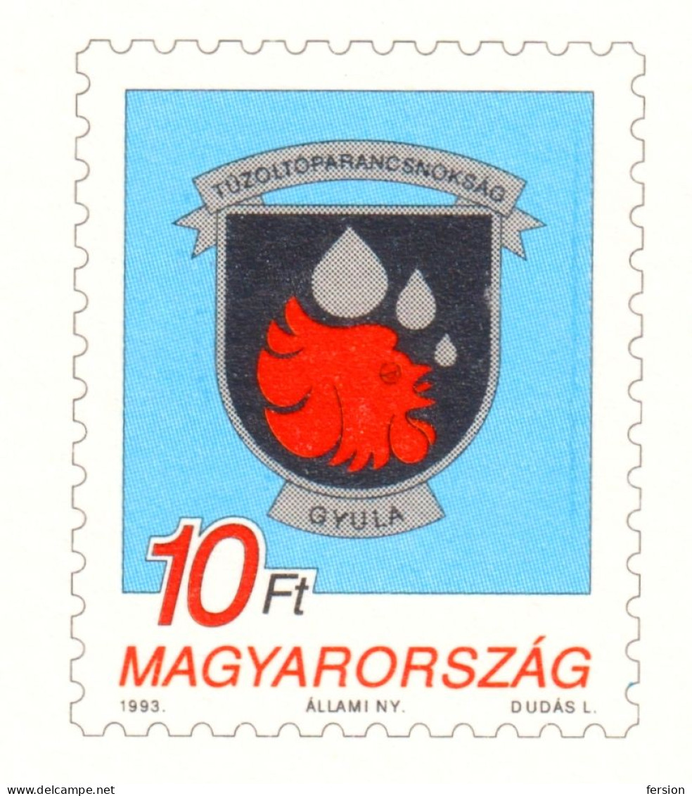 FLAG FLAGS Tour Jubilee 1993 HUNGARY Fire Brigade GYULA Firemen STATIONERY POSTCARD Rooster Sweden Norway Austria Suisse - Sapeurs-Pompiers