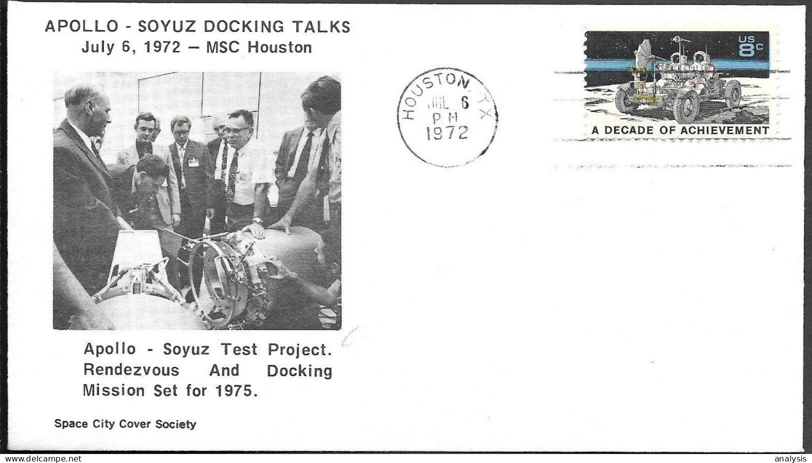 US Space Cover 1972. ASTP Apollo - Soyuz Docking Talks In Houston - United States