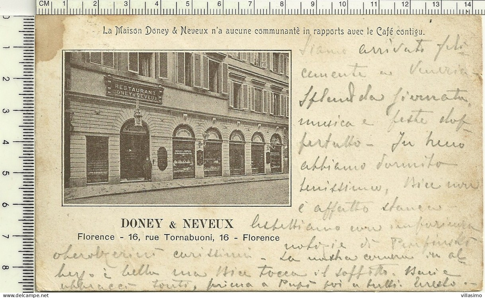 Firenze - Restaurant Doney & Neveux - VG. 1899 - Firenze