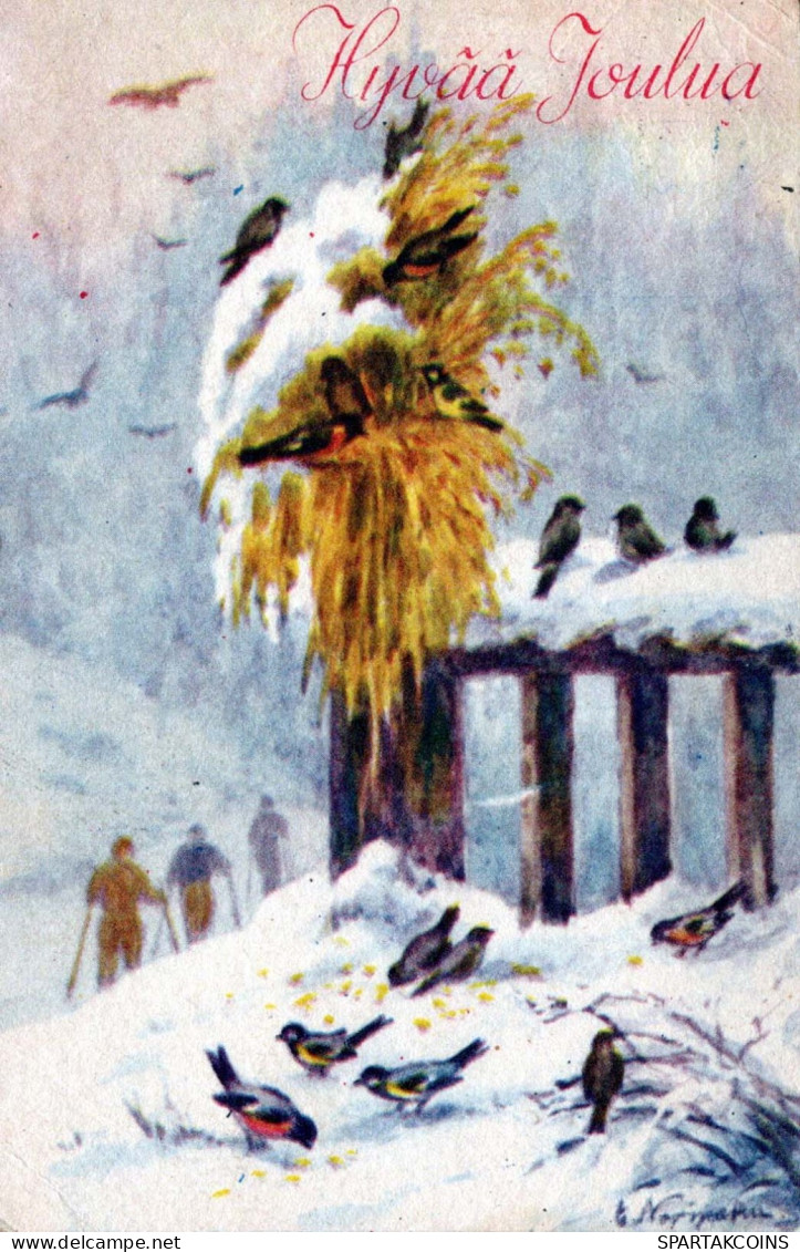 Buon Anno Natale UCCELLO Vintage Cartolina CPA #PKE867.IT - New Year
