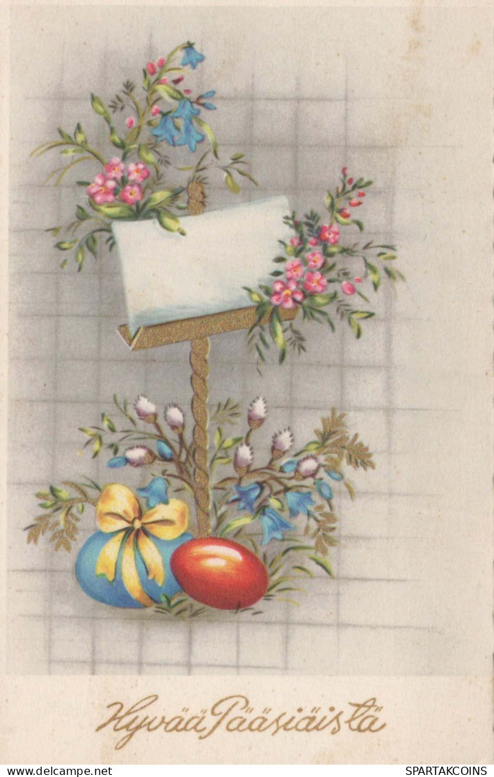 PASQUA FIORI UOVO Vintage Cartolina CPA #PKE179.IT - Pâques