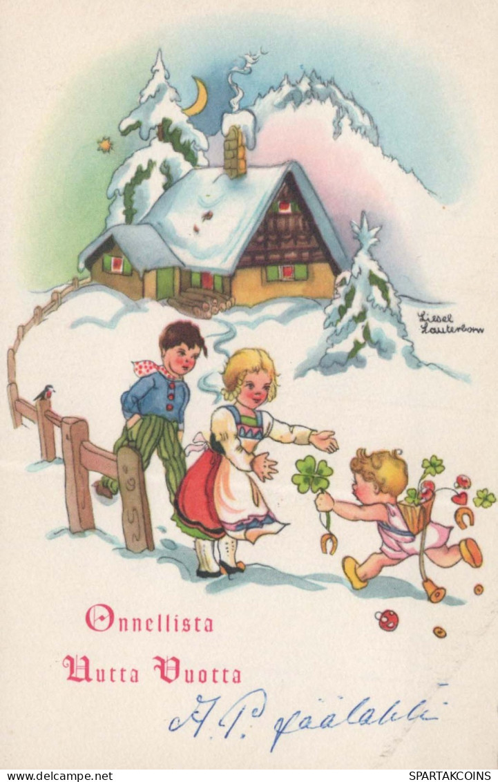 Buon Anno Natale BAMBINO Vintage Cartolina CPSMPF #PKD787.IT - Neujahr