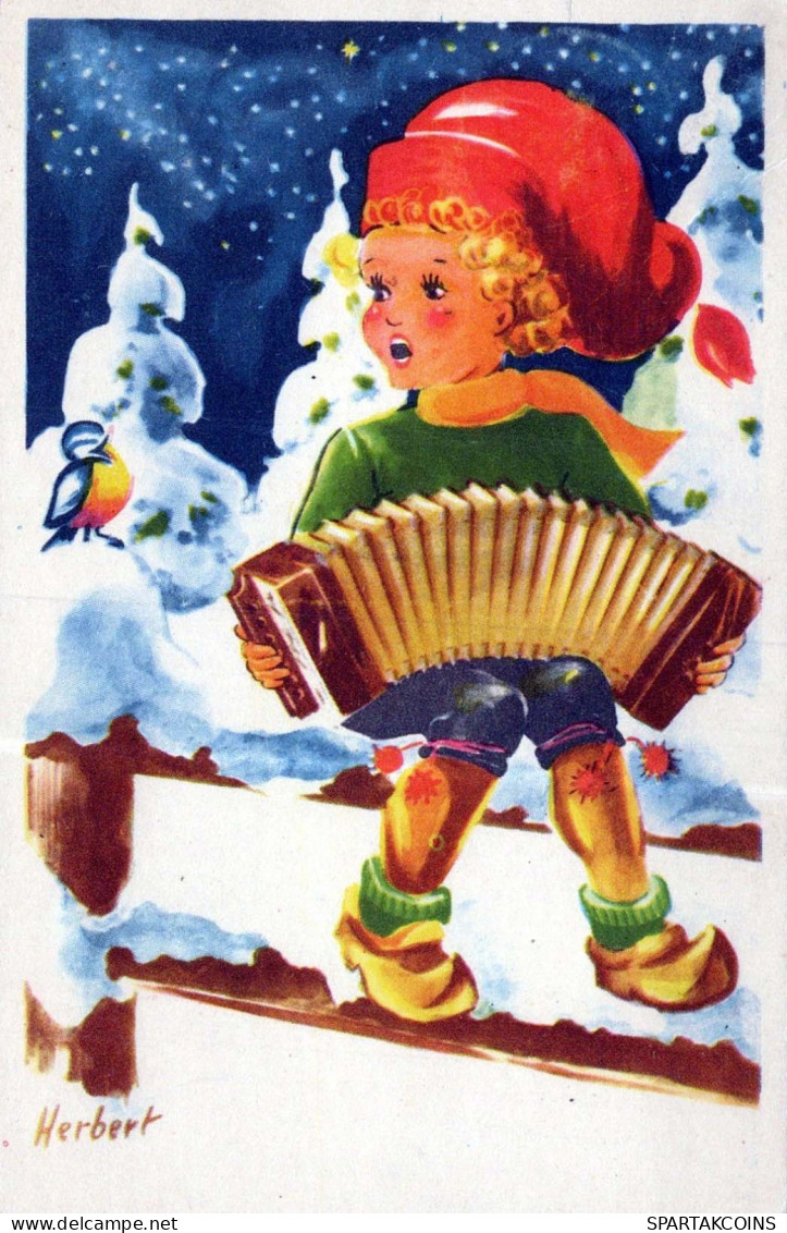 Buon Anno Natale BAMBINO Vintage Cartolina CPSMPF #PKD604.IT - Neujahr