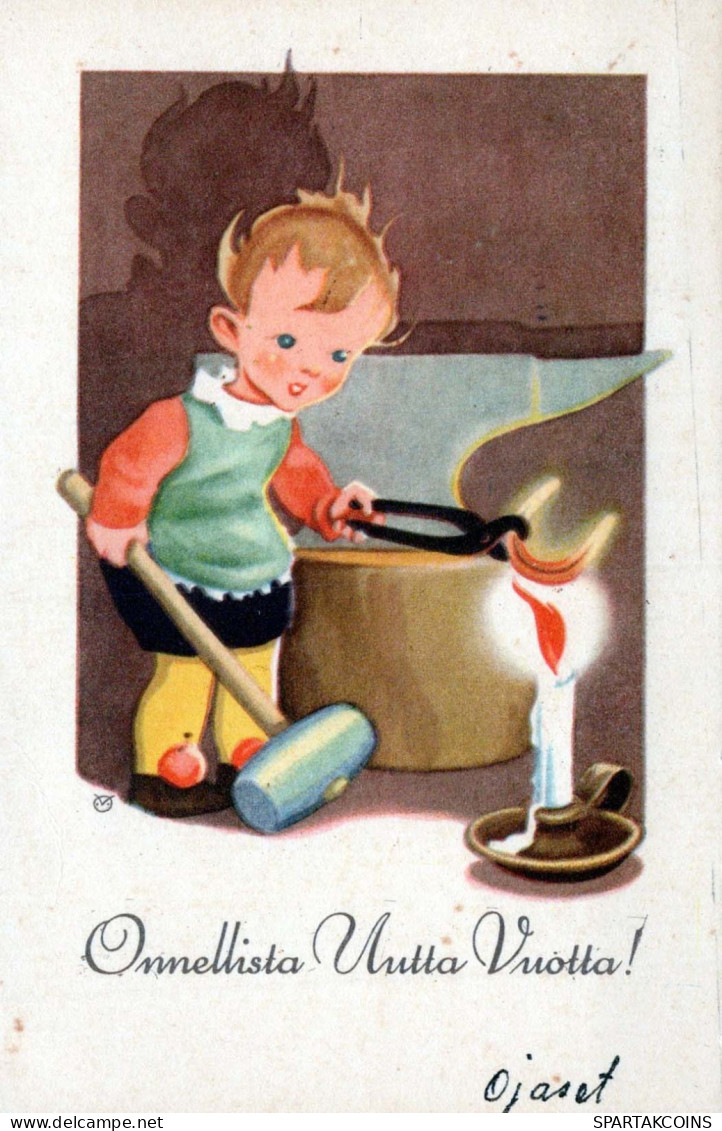 Buon Anno Natale BAMBINO Vintage Cartolina CPSMPF #PKD416.IT - Neujahr