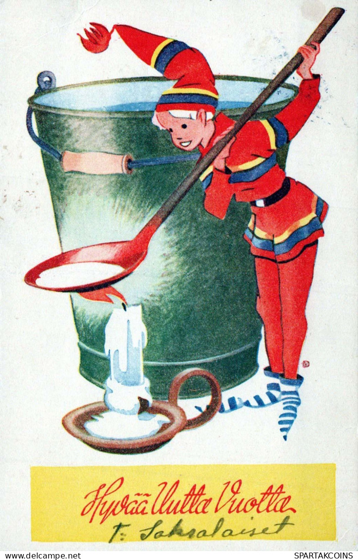 Buon Anno Natale BAMBINO Vintage Cartolina CPSMPF #PKD295.IT - Neujahr